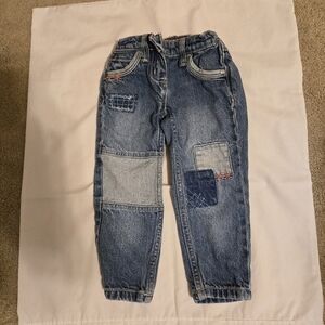 Hanna Andersson Patched Relaxed Jeans Light Blue 90/3T